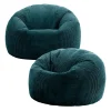 Zitzakken-icon Set van 2 Zitzak Kingston - Corduroy Zitzak Volwassenen - Blauwgroen