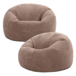 icon Set van 2 Zitzak Kingston - Corduroy Zitzak Volwassenen - Mokka