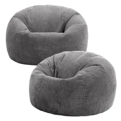 Zitzakken-icon Set van 2 Zitzak Kingston - Corduroy Zitzak Volwassenen - Houtskool