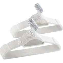 Kledingopbergers-Merkloos Set van 50 Kledinghangers met Fluweel - Ivoor Wit