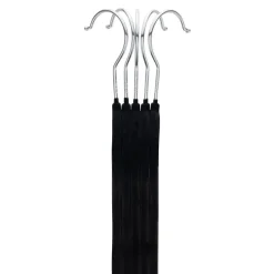 Merkloos Set van 50 kleerhangers - Fluweel - Anti-slip - Kapstokken met Broeklat - Zwart