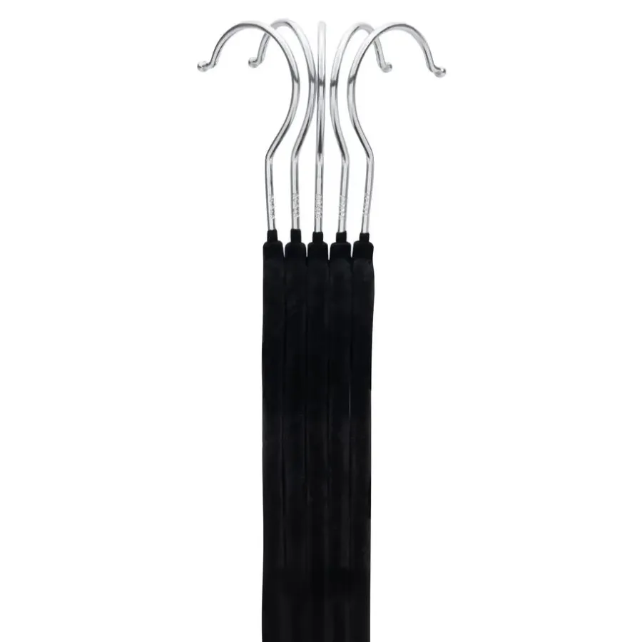 Merkloos Set van 50 kleerhangers - Fluweel - Anti-slip - Kapstokken met Broeklat - Zwart