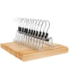 Kledingopbergers-Merkloos Set van 12 Massief Houten Broek hangers - met vilt Anti-Slip