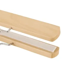 Kledingopbergers-Merkloos Set van 12 Massief Houten Broek hangers - met vilt Anti-Slip