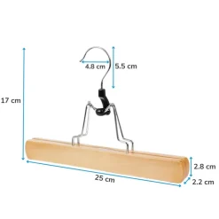 Kledingopbergers-Merkloos Set van 12 Massief Houten Broek hangers - met vilt Anti-Slip