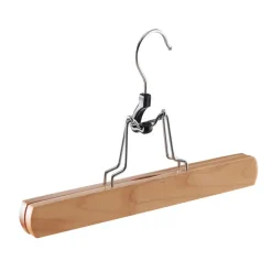 Kledingopbergers-Merkloos Set van 12 Massief Houten Broek hangers - met vilt Anti-Slip
