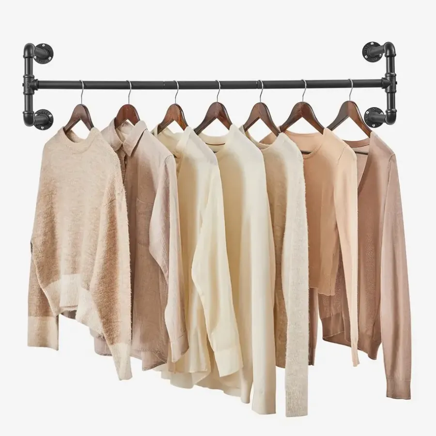 ACAZA Set van 2 ophangrails - industriële look - zwart
