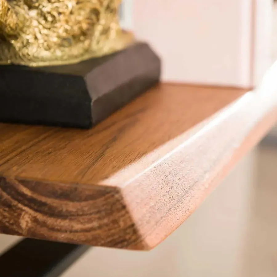 Wandrekken-Leen Bakker Set van 3 wandplanken Siebe-acacia/gepoedercoat metaal