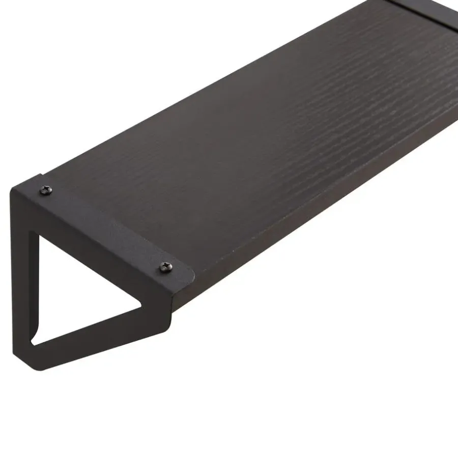 Merkloos Set van 3 Wandplanken, Zwevende Boeken Planken, 30, 35 en 40 cm lang, Zwart