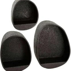 Wandrekken-Emob Set van 3 wandschappen Licorice-liquid metal
