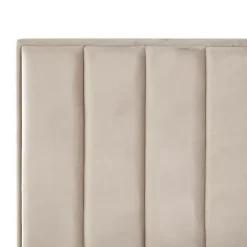 2-Persoons Bedden-Beliani SEZANNE - Bed met opbergruimte - Taupe - 180 x 200 cm - Fluweel