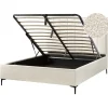 2-Persoons Bedden-Beliani SEZANNE - Bed met opbergruimte - Gebroken wit - 160 x 200 cm - Bouclé