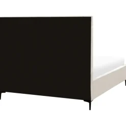 2-Persoons Bedden-Beliani SEZANNE - Bed met opbergruimte - Gebroken wit - 160 x 200 cm - Bouclé