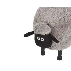 Hockers En Voetenbanken-Beliani SHEEP - Hocker - Grijs - Polyester