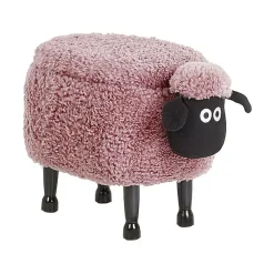 Hockers En Voetenbanken-Beliani SHEEP - Hocker - Roze - Polyester