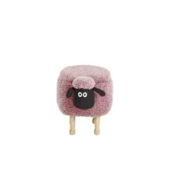 Hockers En Voetenbanken-Beliani SHEEP - Hocker - Roze - Polyester