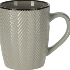 Kopjes, Mokken En Bekers-Leen Bakker Siaki Koffiemok/theemok - Fishbone - lichtgrijs - 370 ml