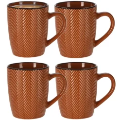 Kopjes, Mokken En Bekers-Leen Bakker Siaki Koffiemok/theemok - Fishbone - terra - 370 ml