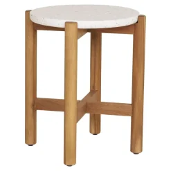 House Nordic Sidetable Acacia Naturel/Wit - 37x37x46cm - Terracina