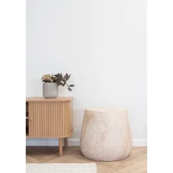 House Nordic Sidetable Fiberclay Naturel - 47,5x47,5x41cm - Bonn