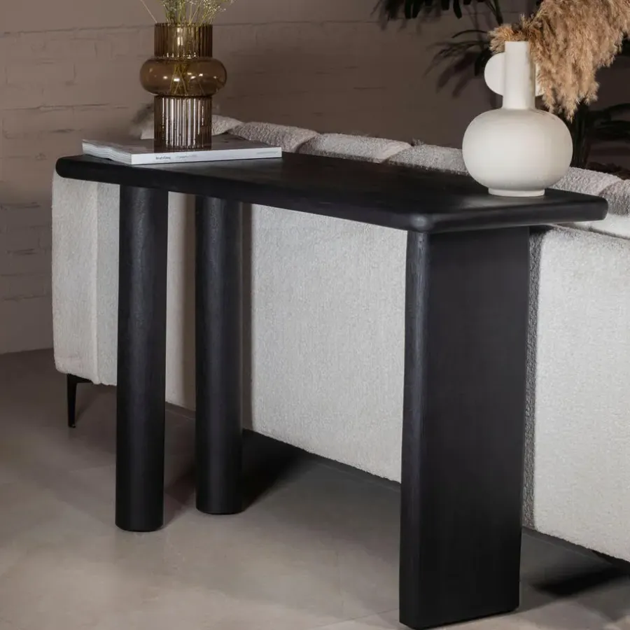 Giga Meubel Sidetable Mangohout Zwart - 113x44x76cm - Rumi