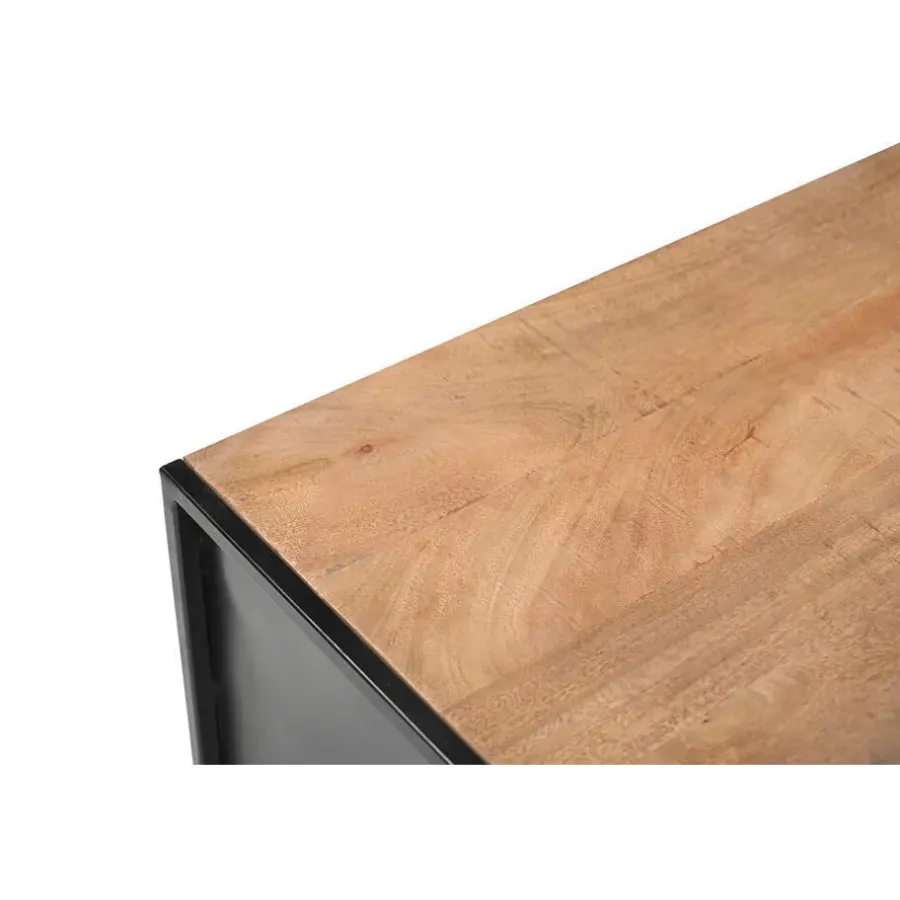 Sidetables-Livingfurn Sidetable Naturel Mangohout - Metaal - 120x35x75cm - Elin