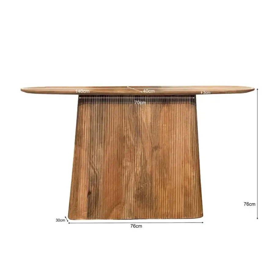 Livingfurn Sidetable Naturel Mangohout - 140x40x80cm - Salvator
