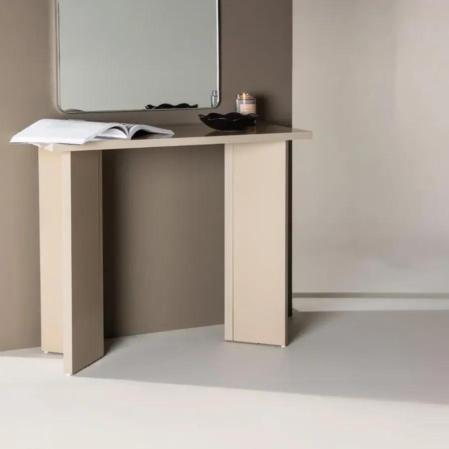 Fjôrd Sidetable Rechthoek - Beige MDF - 90x42x75cm - Kristiansund