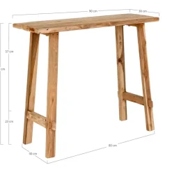 Sidetables-House Nordic Sidetable Teakhout Naturel - 90x30x80cm - Landelijke Stijl