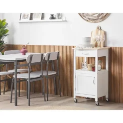 Trolleys-Beliani SIENA - Keukentrolley - Wit - MDF