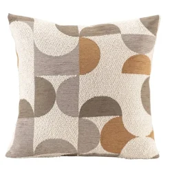 Sierkussens-Leen Bakker Sierkussen Jesper - off-white/bruin/grijs - 45x45 cm