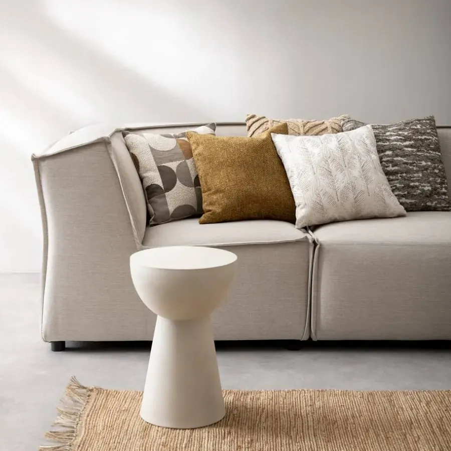 Sierkussens-Leen Bakker Sierkussen Jesper - off-white/bruin/grijs - 45x45 cm