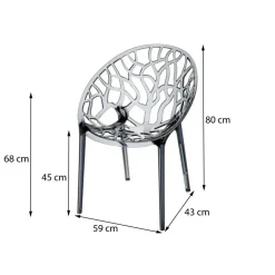 Tuinstoelen-Siesta Exclusive Siesta Crystal stapelbare stoel - Black Transparant