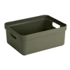 Opbergboxen-Leen Bakker Sigma home box 24 liter - donkergroen - 45,3x35,4x18,3 cm