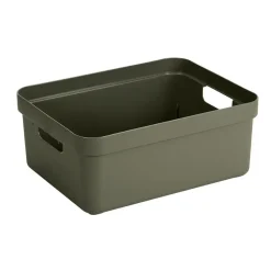 Opbergboxen-Leen Bakker Sigma home box 24 liter - donkergroen - 45,3x35,4x18,3 cm