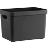 Opbergboxen-Leen Bakker Sigma home box 18 liter - zwart - 35,2x25,3x24,3 cm