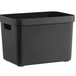 Opbergboxen-Leen Bakker Sigma home box 18 liter - zwart - 35,2x25,3x24,3 cm