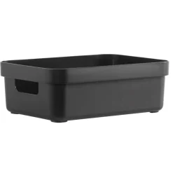Opbergboxen-Leen Bakker Sigma home box 9 liter - zwart - 35,2x25,3x12,2 cm