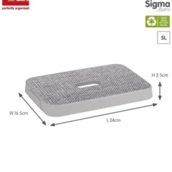 Sunware Sigma home deksel stof grijs - opbergbox 5L