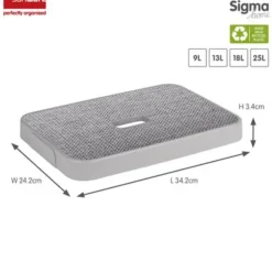 Sunware Sigma home opbergdeksel 13+25 liter - lichtgrijs - 3,4x24,2x34,2 cm
