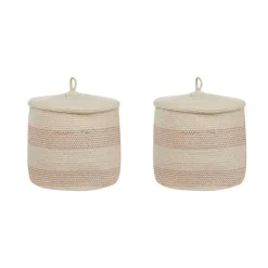 Beliani SILOPI - Mand set van 2 - Beige - Katoen