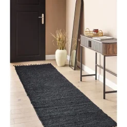 Tapijtlopers En Keukenlopers-Beliani SINANKOY - Loper tapijt - Zwart - 80 x 300 cm - Jute