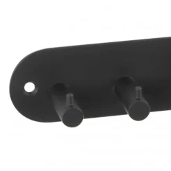 Kapstokken-SIRO Kapstok - 4 ophang haken - metaal - mat zwart - 11 x 21 cm