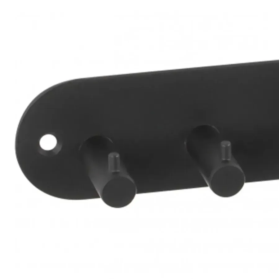 Kapstokken-SIRO Kapstok - 4 ophang haken - metaal - mat zwart - 11 x 21 cm
