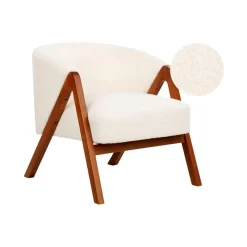 Beliani SKEI - Fauteuil - Wit - Bouclé