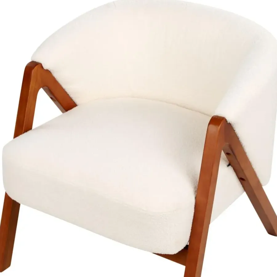 Beliani SKEI - Fauteuil - Wit - Bouclé