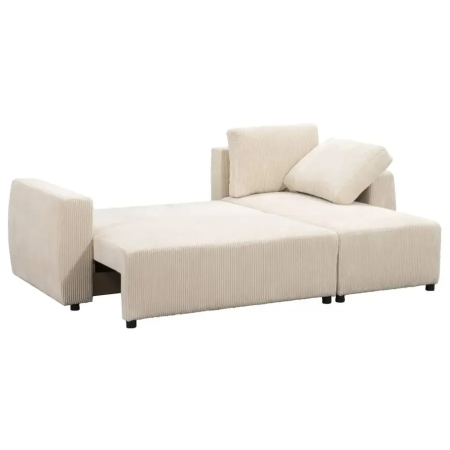 Slaapbanken|Slaapbanken-Leen Bakker Slaapbank Novara - ecru - 85x230x155 cm