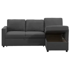 Leen Bakker Slaapbank Turijn met opbergruimte - antraciet - 82x215x145 cm