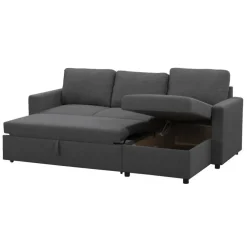 Leen Bakker Slaapbank Turijn met opbergruimte - antraciet - 82x215x145 cm