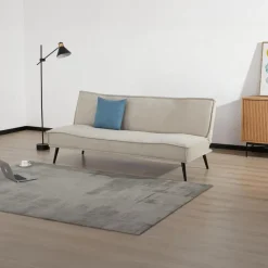 Giga Meubel Slaapbank 3-Zits - Beige Stof - Zithoogte 43cm - 181x83x81cm - Mali